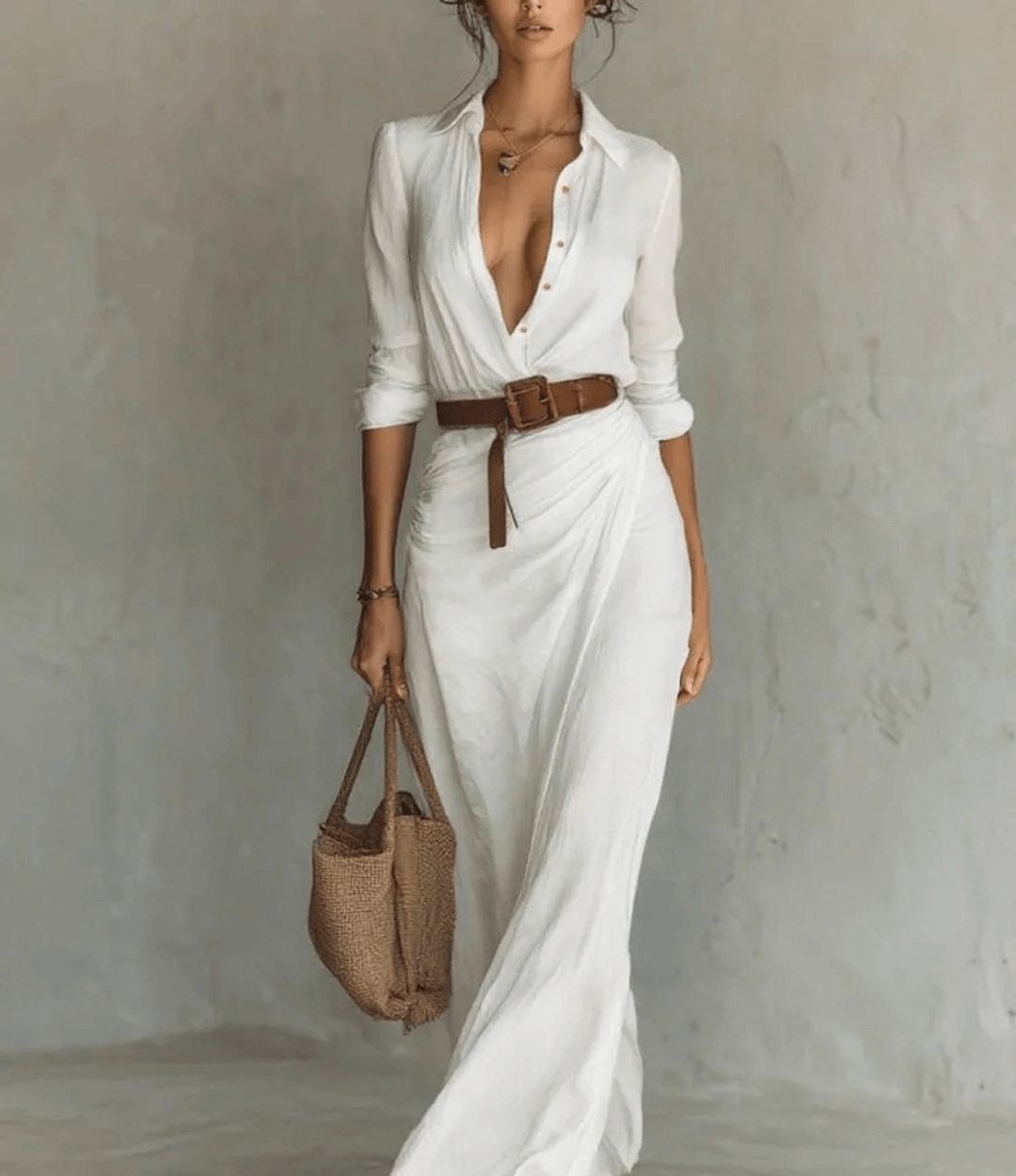 Elysiv Button Lapel Dress