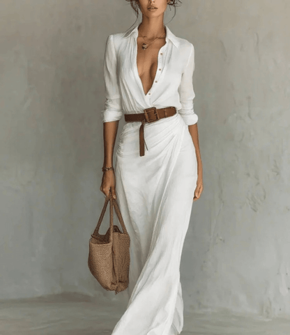 Elysiv Button Lapel Dress