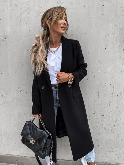 Chic Wool-Blend Collar Coat