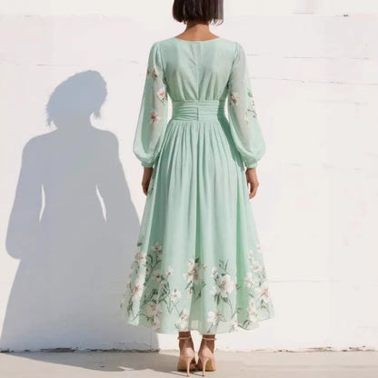 Celestia Pleated Chiffon Dress