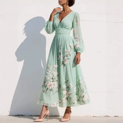 Celestia Pleated Chiffon Dress
