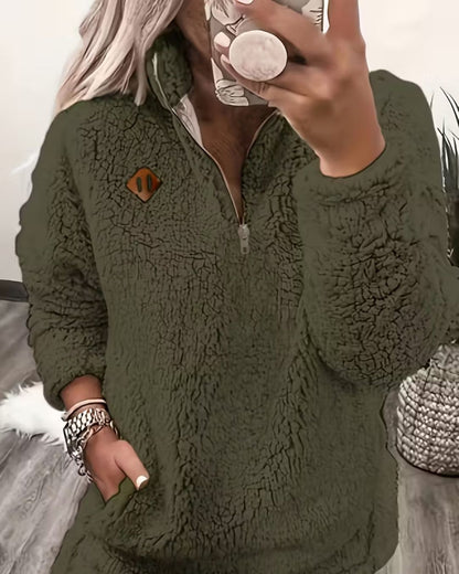 SableLuxe CozyZip Pullover