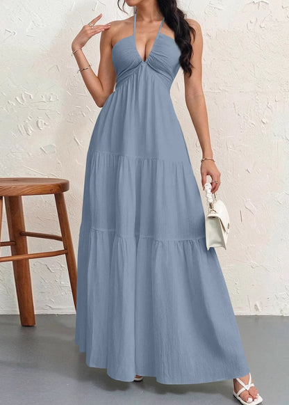 Backless Halter Dress
