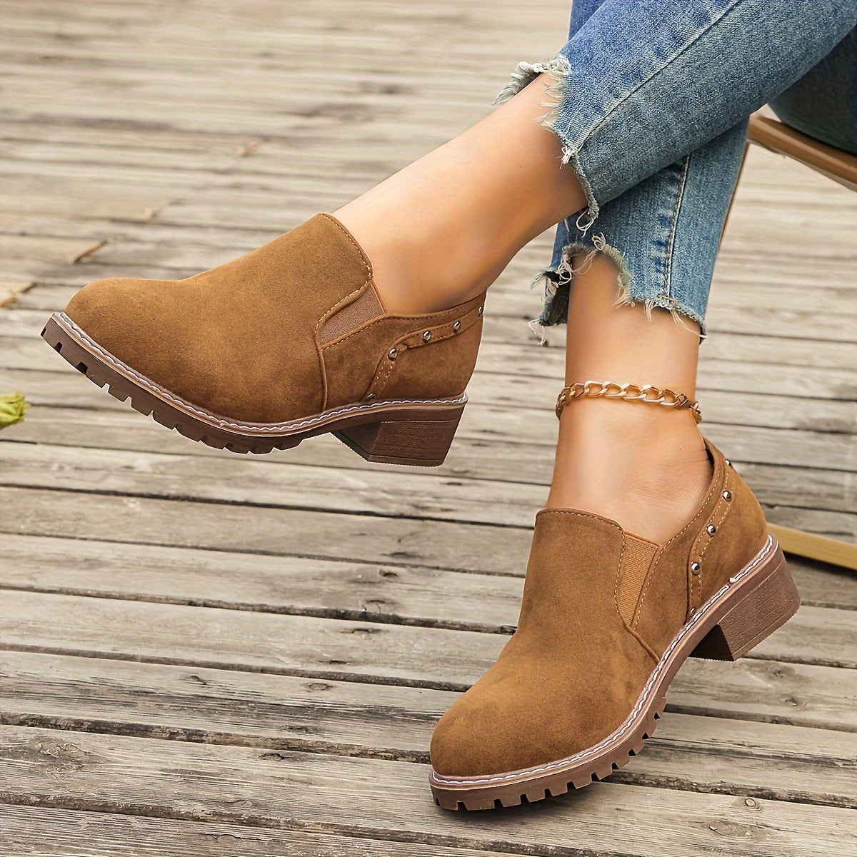 LunaStep™ Comfort Block Heel Ankle Boots