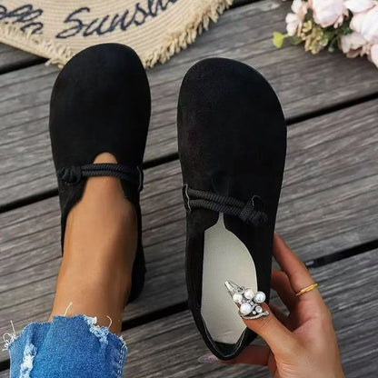 Velour Suede Round Toe Flats