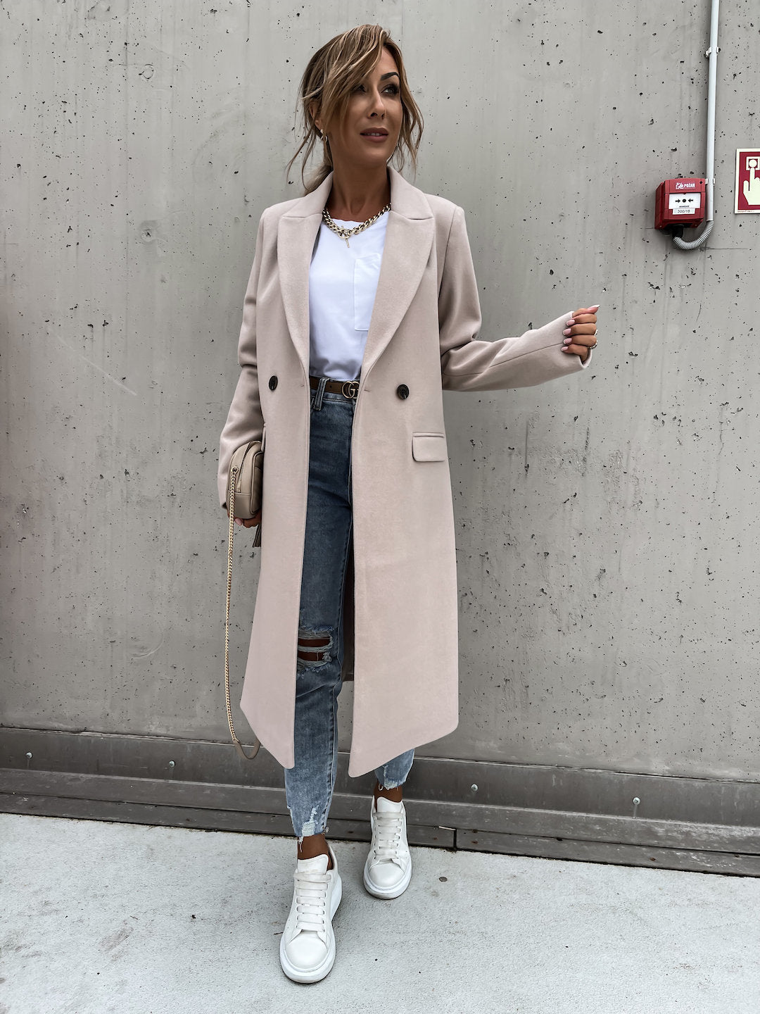 Chic Wool-Blend Collar Coat